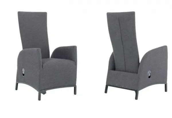 Záhradné kreslo PARIS LIKA-TEX sivé, luxusné, otočné DPMG22-S1-347S