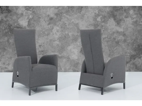 Záhradné kreslo PARIS LIKA-TEX sivé, luxusné, otočné DPMG22-S1-347S