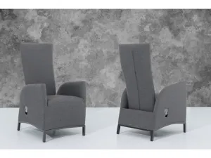 Záhradné kreslo PARIS LIKA-TEX sivé, luxusné, otočné DPMG22-S1-347S