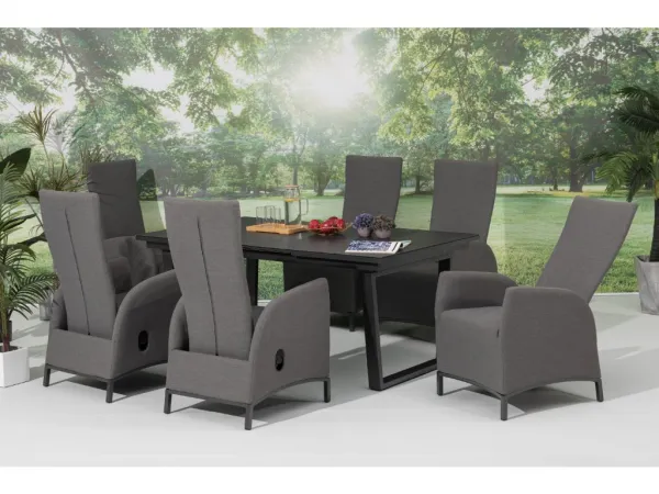 Záhradné kreslo PARIS LIKA-TEX sivé, luxusné, otočné DPMG22-S1-347S