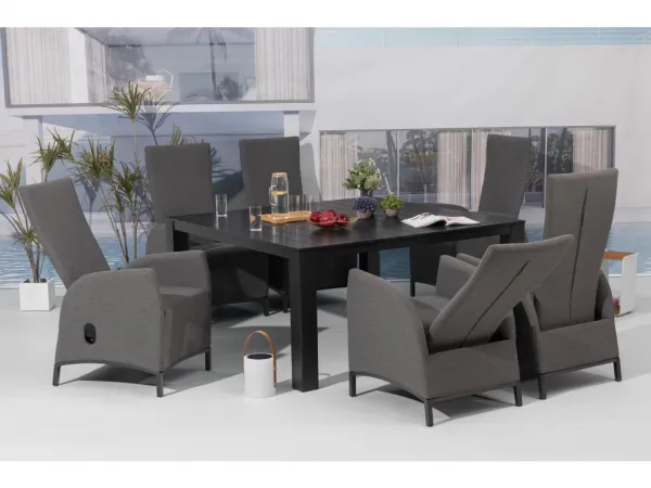 Záhradné kreslo PARIS LIKA-TEX sivé, luxusné, otočné DPMG22-S1-347S
