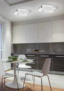 Minimalistické stropné svietidlo do kúpeľne NEXIT – strieborný chróm 40 cm – LED 3000K 24W IP44 stmievateľné stropné svietidlo