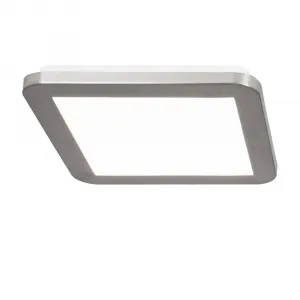 Minimalistické stropné svietidlo do kúpeľne NEXIT – saténovo strieborné 40 cm – stmievateľné stropné svietidlo LED 3000K 24W IP44