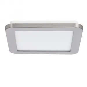 Minimalistické stropné svietidlo do kúpeľne NEXIT – saténovo strieborné 22,5 cm – stmievateľné stropné svietidlo LED 3000K 12W IP44