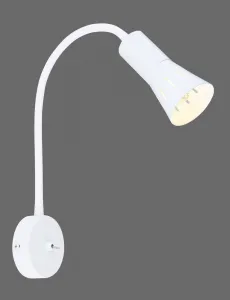 Nástenná lampa biela s nastaviteľným ramenom 1xE14 Arena