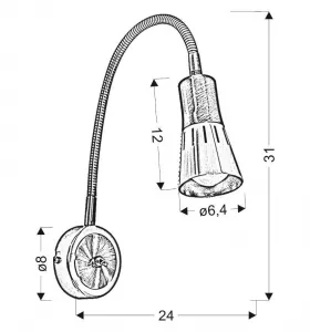 Čierna nastaviteľná nástenná lampa s ramenom + vypínač Arena