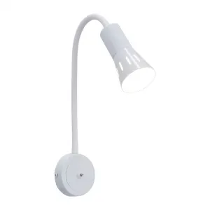Nástenná lampa biela s nastaviteľným ramenom 1xE14 Arena