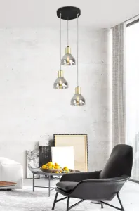 Závesná lampa zlatá 3xE14 18cm Gregory