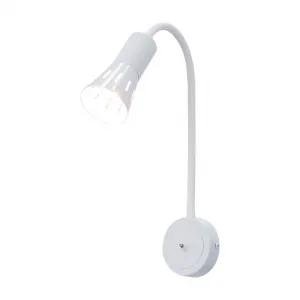 Nástenná lampa biela s nastaviteľným ramenom 1xE14 Arena