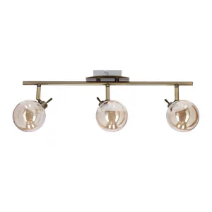 Stropná lampa Lentini patinovaná páska 3x40W g9 jantárové tienidlo