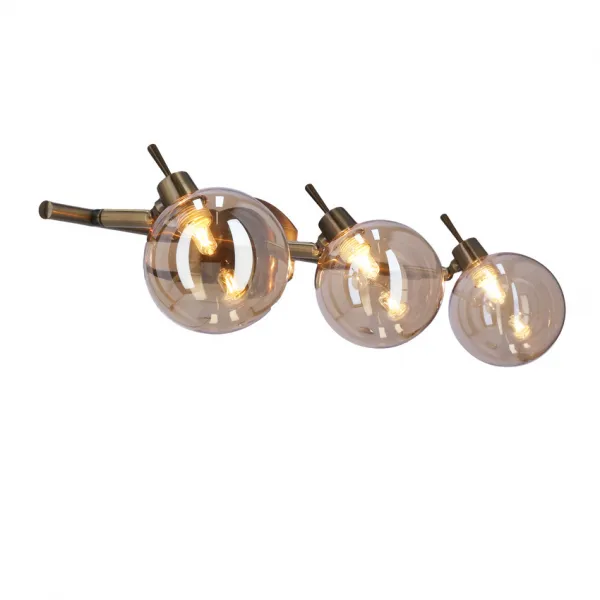 Stropná lampa Lentini patinovaná páska 3x40W g9 jantárové tienidlo
