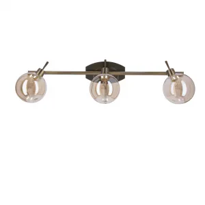 Stropná lampa Lentini patinovaná páska 3x40W g9 jantárové tienidlo