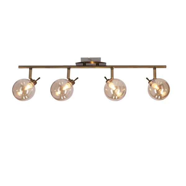 Stropná lampa Lentini patinovaná páska 4x40W g9 jantárové tienidlo