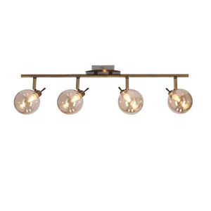 Stropná lampa Lentini patinovaná páska 4x40W g9 jantárové tienidlo