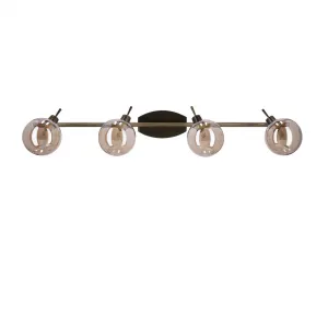 Stropná lampa Lentini patinovaná páska 4x40W g9 jantárové tienidlo
