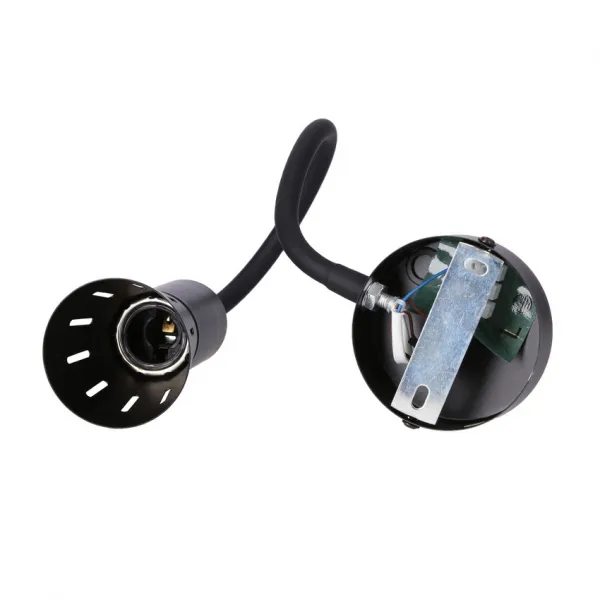 Čierna nastaviteľná nástenná lampa s ramenom + vypínač Arena
