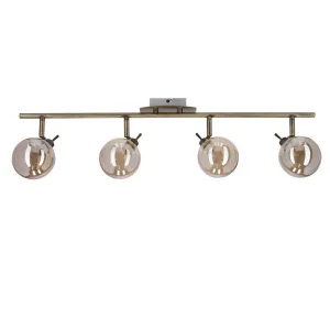 Stropná lampa Lentini patinovaná páska 4x40W g9 jantárové tienidlo
