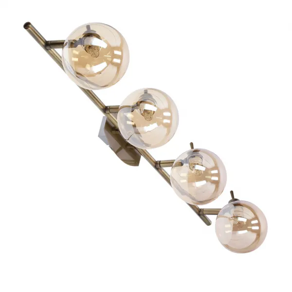 Stropná lampa Lentini patinovaná páska 4x40W g9 jantárové tienidlo