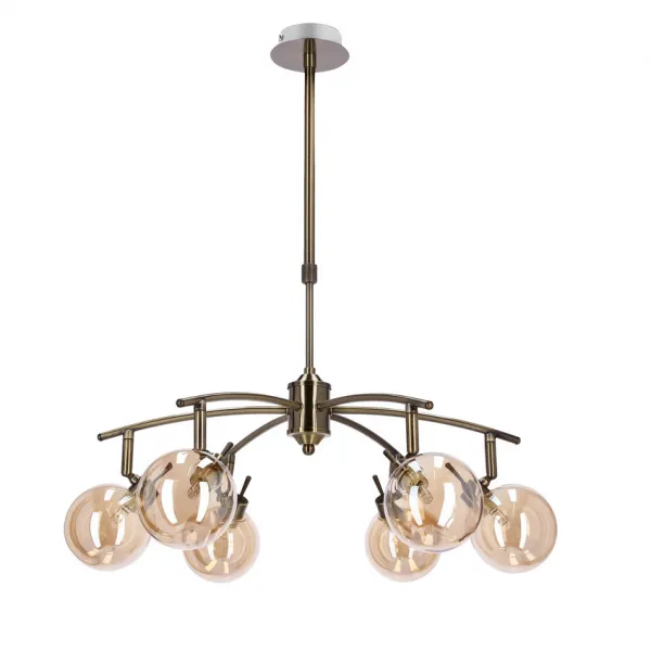 Závesná lampa Lentini patina 6x40w g9 jantárové tienidlo