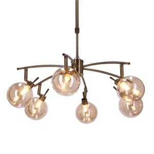 Závesná lampa Lentini patina 6x40w g9 jantárové tienidlo