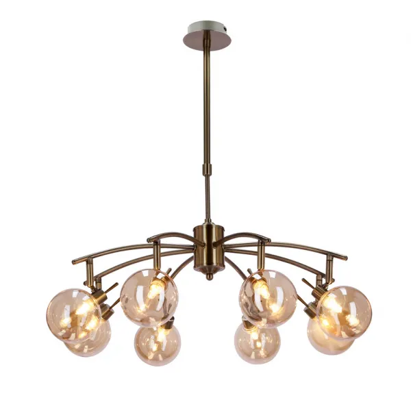 Závesná lampa Lentini patina 8x40w g9 jantárové tienidlo