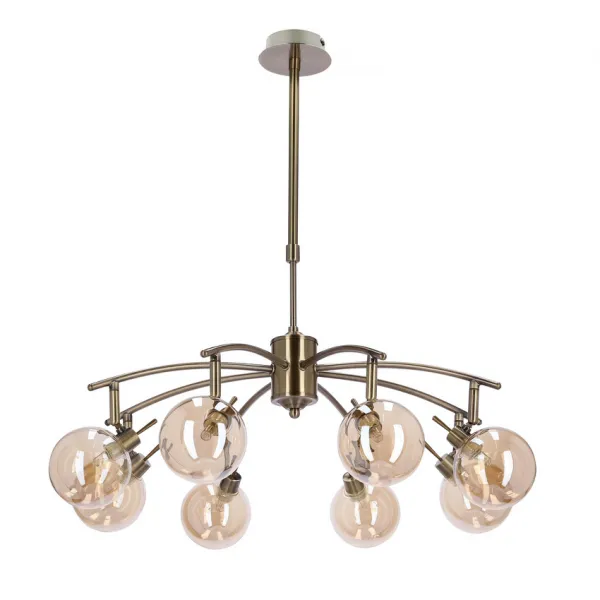 Závesná lampa Lentini patina 8x40w g9 jantárové tienidlo