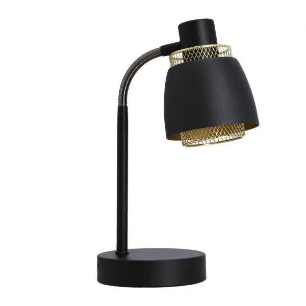 Stolová lampa Aleksandria, tienidlo e14, čierne+zlaté