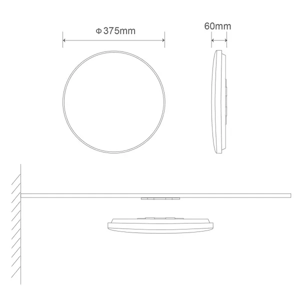 LED stropná lampa GLOW 24W Samsung LED čierna - neutrálna biela