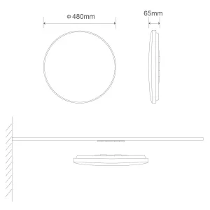 LED stropná lampa GLOW 48W Samsung LED - neutrálna biela