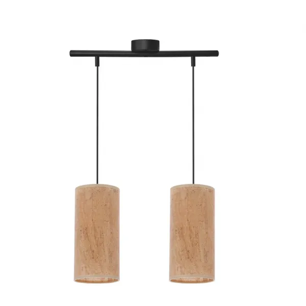 Závesná lampa Aragona 2x60 e27 korkové tienidlo