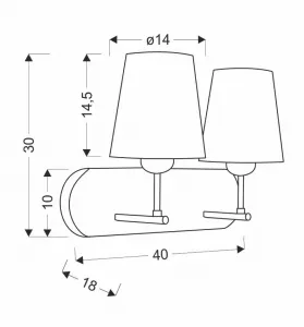 Nástenná lampa Dasti patina 2x60W e27 béžové tienidlo