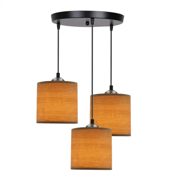 Závesná lampa Legno 15, 3x40W, e27, tienidlo z orechového dreva
