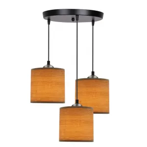 Závesná lampa Legno 15, 3x40W, e27, tienidlo z orechového dreva