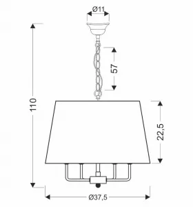 Závesná lampa Pasteri matná čierna 4x40W e14 béžové tienidlo