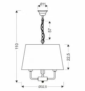 Závesná lampa Pasteri matná čierna 3x40W e14 béžové tienidlo