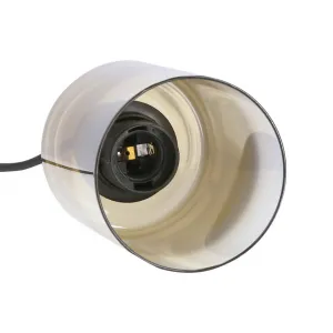 Závesná lampa Aspra čierna 3x60W e27 jantárové tienidlo