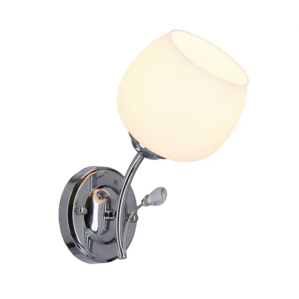 Nástenná lampa Estar chróm E27 s bielym tienidlom