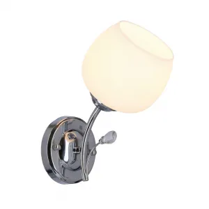 Nástenná lampa Estar chróm E27 s bielym tienidlom