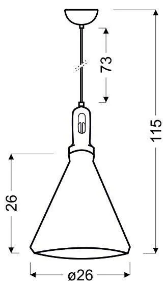Závesná lampa Robinson 26 1X60W E27 čierno-čierna