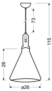 Závesná lampa Robinson 26 1X60W E27 čierno-čierna
