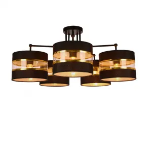 Závesná lampa Andy čierna, tienidlo E27, čierne+zlaté