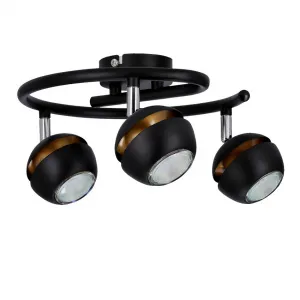 LED žiarovka Boni špirálová 3x3W gu10 čierna