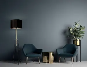 Stojaca lampa čierna a zlatá matná Tegola