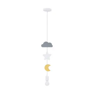 Závesná lampa Moon SC 1x20W E27 iq pre deti, mix farieb