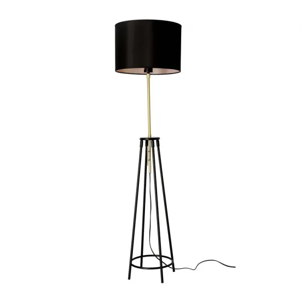 Stojaca lampa čierna a zlatá matná Tegola