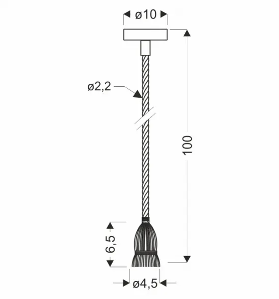 Závesná lampa E27 100 cm hnedý kábel