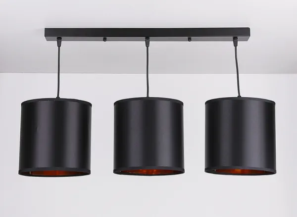 Závesná lampa čierna 3xE27 Candida