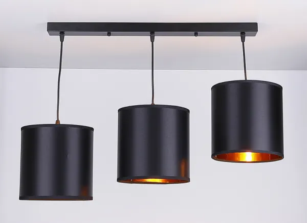 Závesná lampa čierna 3xE27 Candida