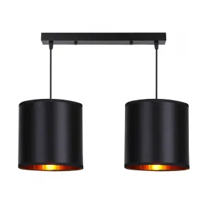 Závesná lampa čierna 2xE27 Candida
