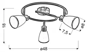 Špirálová stropná lampa patina 3xG9 Regent